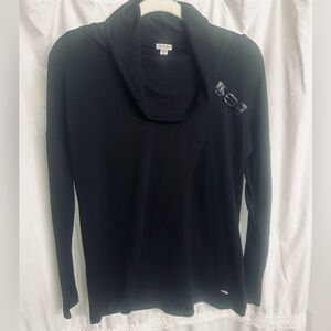 Guess Est 1981 Women Y2K Cotton Black Sweater Cowl Neck  Classic Fit XS